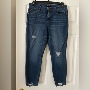 d. jeans Dark Blue Distressed Ankle Jeans